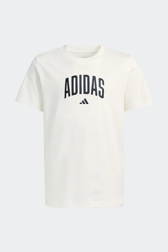 adidas t-shirt bawełniany dziecięcy KE1347 biały SS26