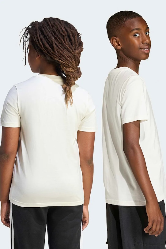 Chłopiec adidas t-shirt bawełniany dziecięcy KE1347 biały
