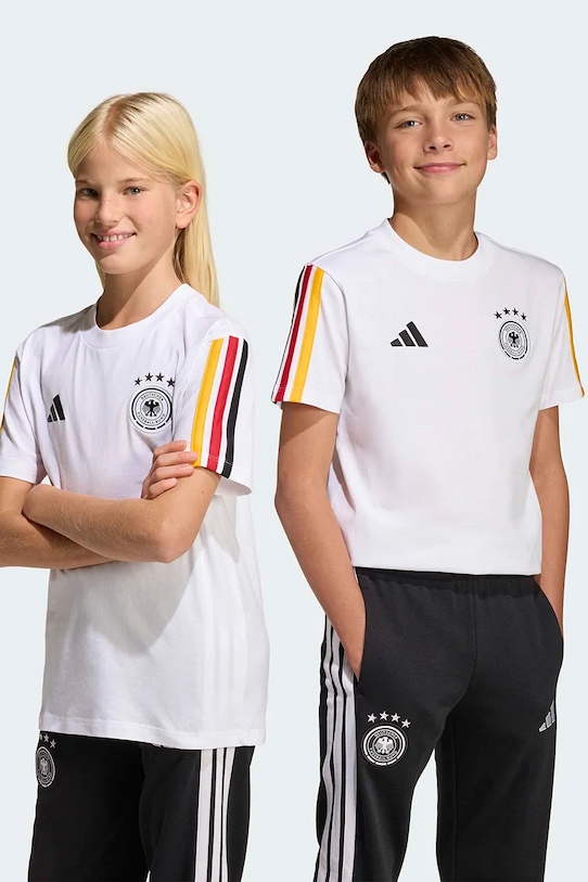 adidas Performance tricou de bumbac pentru copii DFB KIDS print alb JZ9469