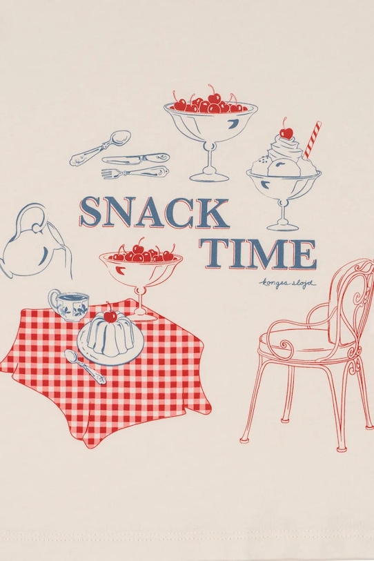 Konges Sløjd t-shirt bawełniany dziecięcy FAMO TEE GOTS beżowy KS104807.PPY2