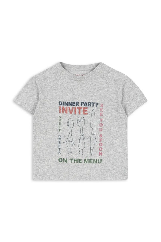 Konges Sløjd t-shirt bawełniany dziecięcy FAMO TEE GOTS okrągły szary KS104807.PPY2