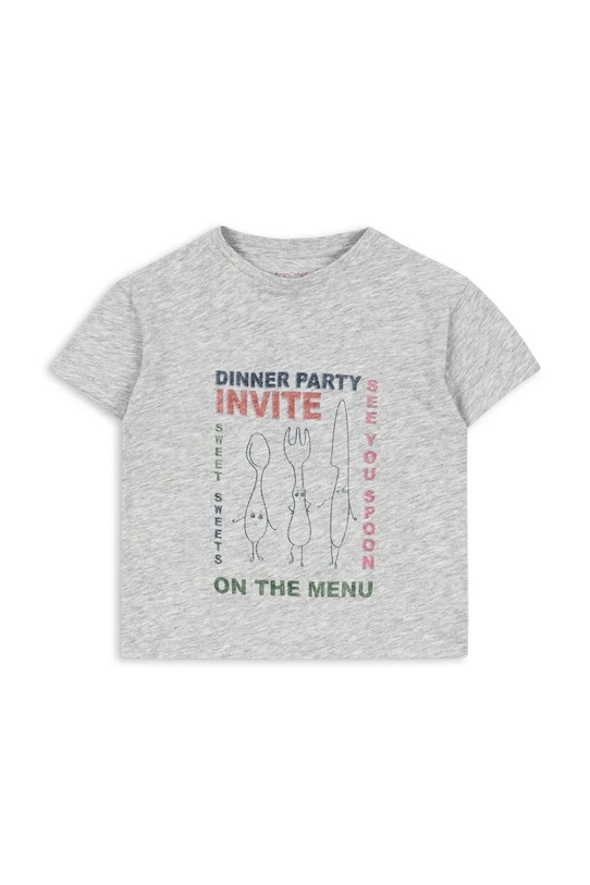 Konges Sløjd t-shirt bawełniany dziecięcy FAMO TEE GOTS okrągły szary KS104807.PPY2