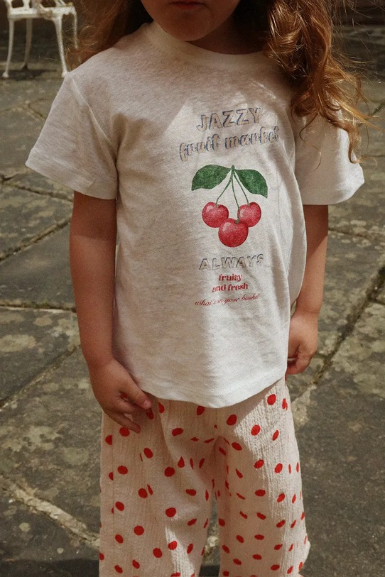 Konges Sløjd t-shirt dziecięcy ERA TEE OCS okrągły biały KS104784.PPY2