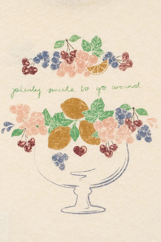 Konges Sløjd t-shirt dziecięcy ERA TEE OCS beżowy KS104784.PPY2