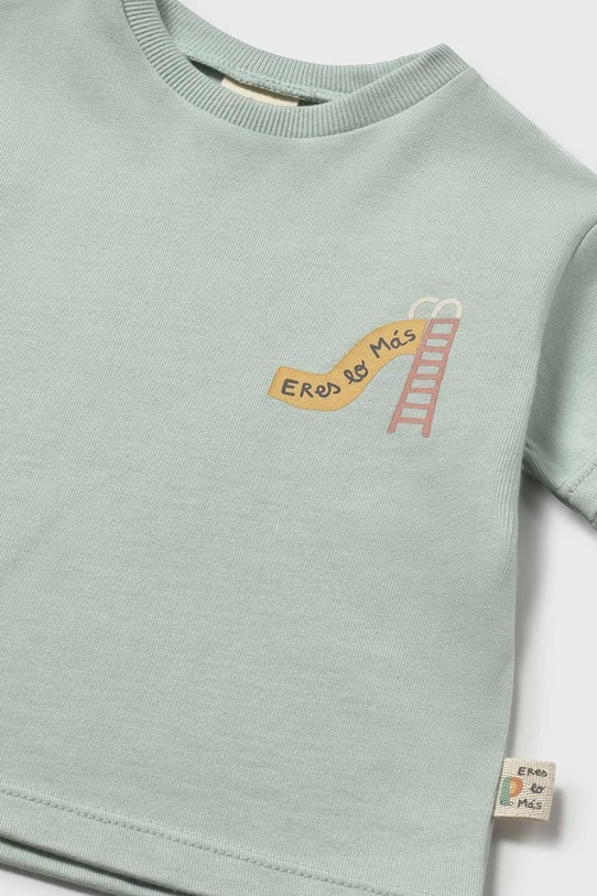 Chłopiec Mayoral Newborn t-shirt bawełniany niemowlęcy 1077.2A.Newborn.PPY2 zielony