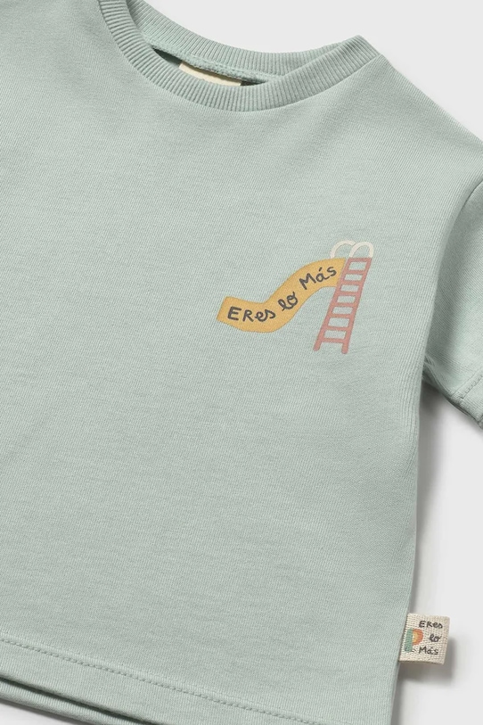 Chłopiec Mayoral Newborn t-shirt bawełniany niemowlęcy 1077.2A.Newborn.PPY2 zielony