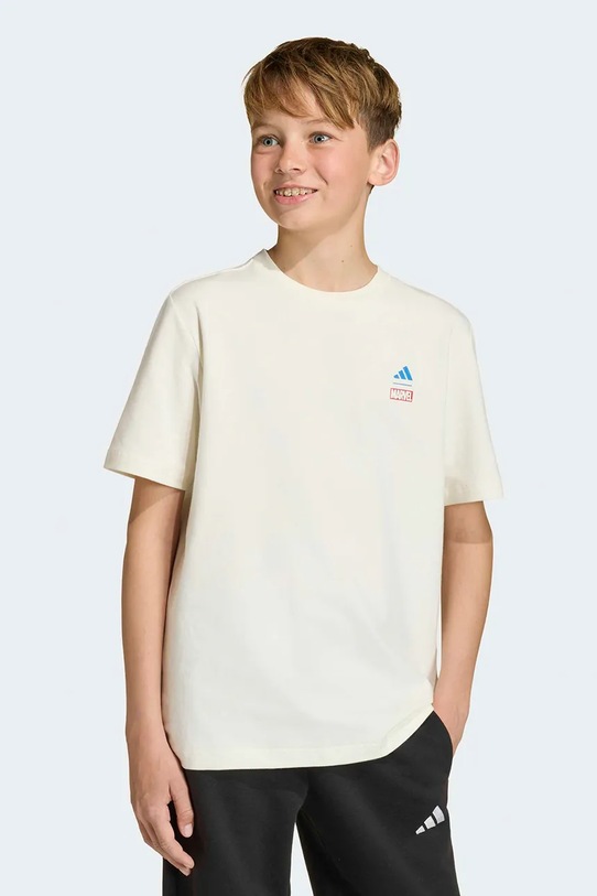 adidas t-shirt dziecięcy Marvel beżowy JZ3557