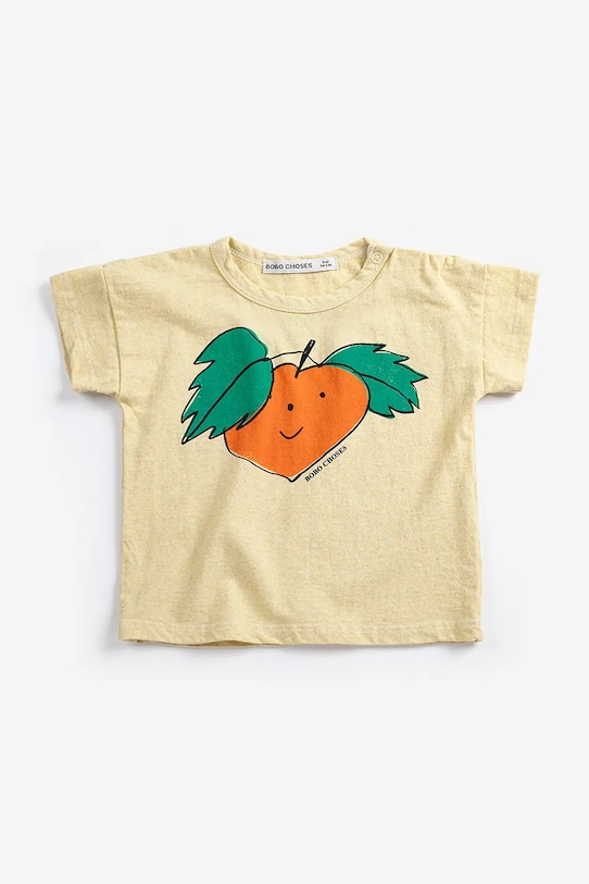 Bobo Choses baba pamut póló Curious Turnip 126AB011 sárga SS26