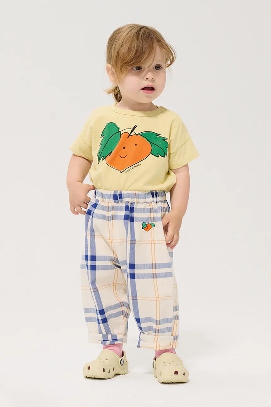 Bobo Choses t-shirt bawełniany niemowlęcy Curious Turnip żółty 126AB011