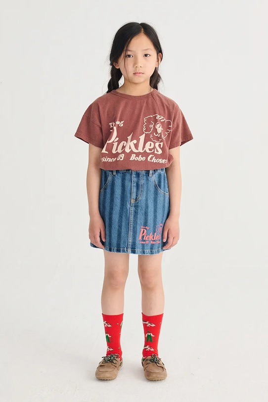 Bobo Choses t-shirt bawełniany dziecięcy Pickles The Dog brązowy 126AC005