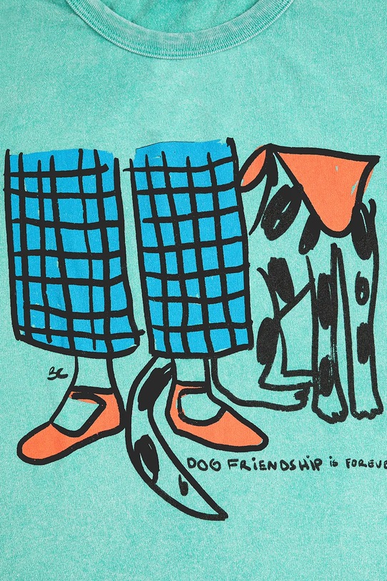 Chłopiec Bobo Choses t-shirt bawełniany dziecięcy Dog Friendship 126AC006 turkusowy