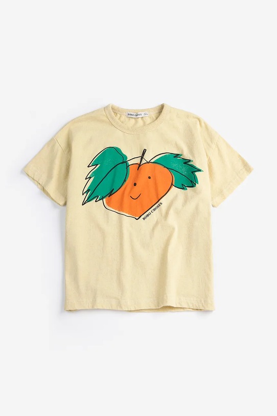 Bobo Choses t-shirt bawełniany dziecięcy Tangerine 126AC008 żółty SS26