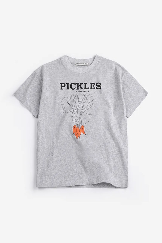 Bobo Choses t-shirt bawełniany dziecięcy Bunch Of Vegetables 126AC010 szary SS26