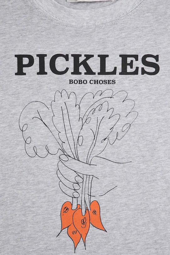 Fiú Bobo Choses gyerek pamut póló Bunch Of Vegetables 126AC010 szürke