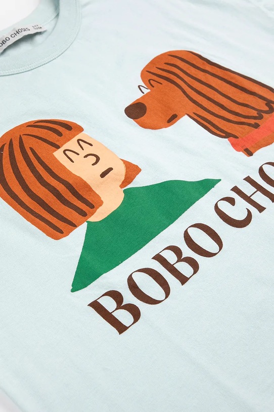 Chłopiec Bobo Choses t-shirt bawełniany dziecięcy Friends in a Pickle 126AC011 niebieski