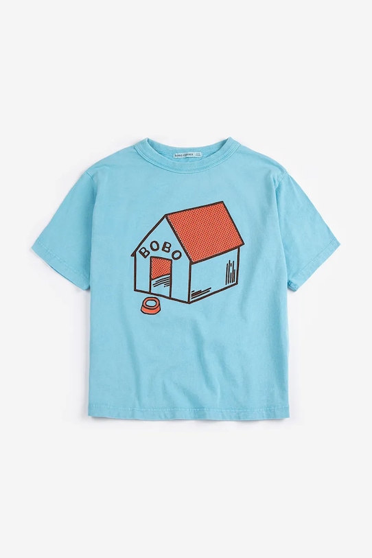 Bobo Choses t-shirt bawełniany dziecięcy Pickles is at Home 126AC015 niebieski SS26