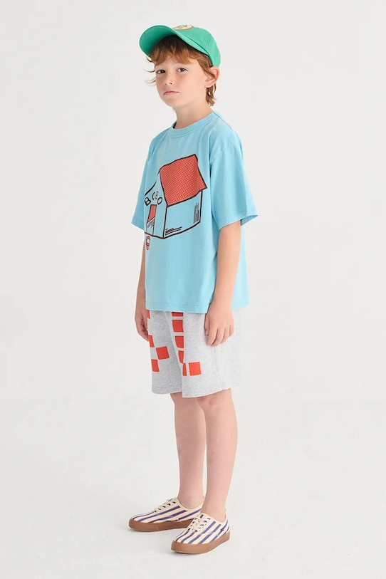 Bobo Choses t-shirt bawełniany dziecięcy Pickles is at Home niebieski 126AC015