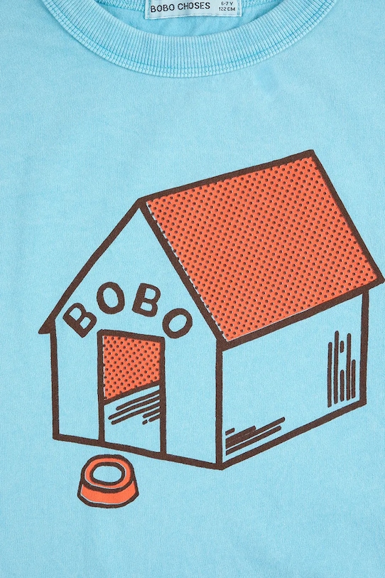 Chłopiec Bobo Choses t-shirt bawełniany dziecięcy Pickles is at Home 126AC015 niebieski