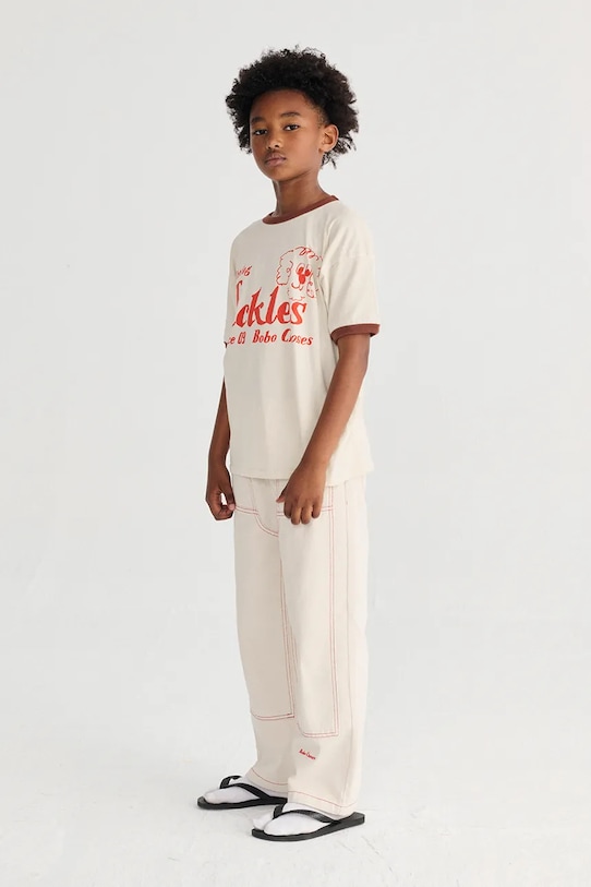 Bobo Choses gyerek pamut póló Pickles The Dog 126AC017 bézs