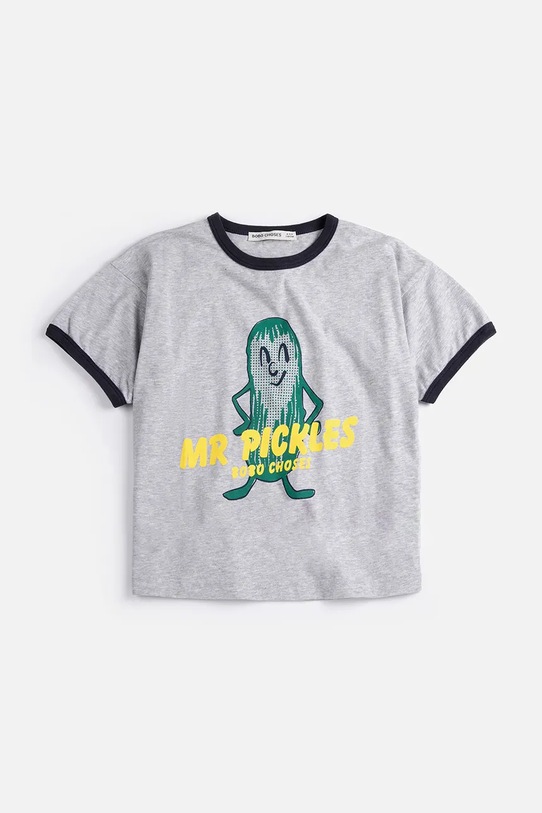 Bobo Choses t-shirt bawełniany dziecięcy Mr Pickles 126AC018 szary SS26