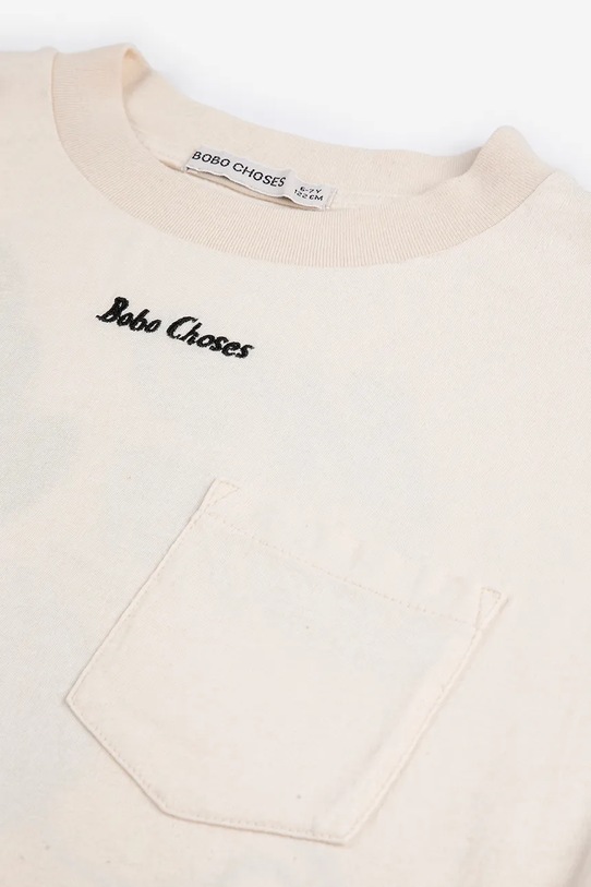 Bobo Choses t-shirt bawełniany dziecięcy Rapid Radish beżowy 126AC019