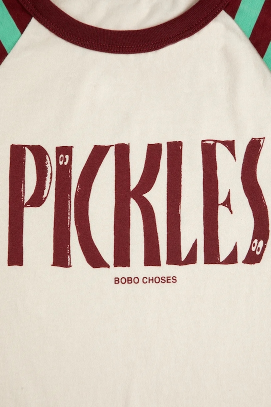 Chłopiec Bobo Choses t-shirt bawełniany dziecięcy Spicy Pickles 126AC021 beżowy