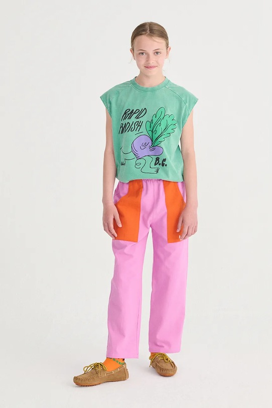 Bobo Choses t-shirt bawełniany dziecięcy Rapid Radish zielony 126AC026