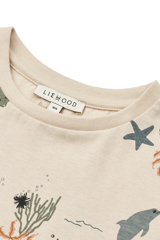 Chłopiec Liewood t-shirt bawełniany dziecięcy Apia Printed Shortsleeve T-shirt LW20670.PPY2 beżowy