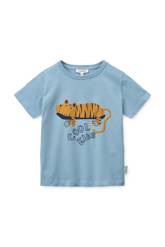 Παιδικό βαμβακερό μπλουζάκι Liewood Apia Placement Shortsleeve T-shirt στάμπα μπλε LW20678.PPY2