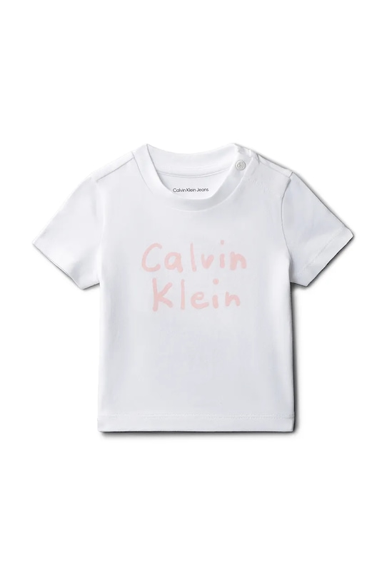 Calvin Klein Jeans t-shirt βρεφικό βαμβακερό λευκό LVCKSJA52B.PPY2