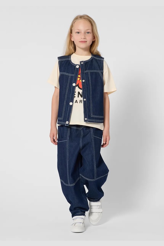 Detské bavlnené tričko Kenzo Kids K61698.162 béžová