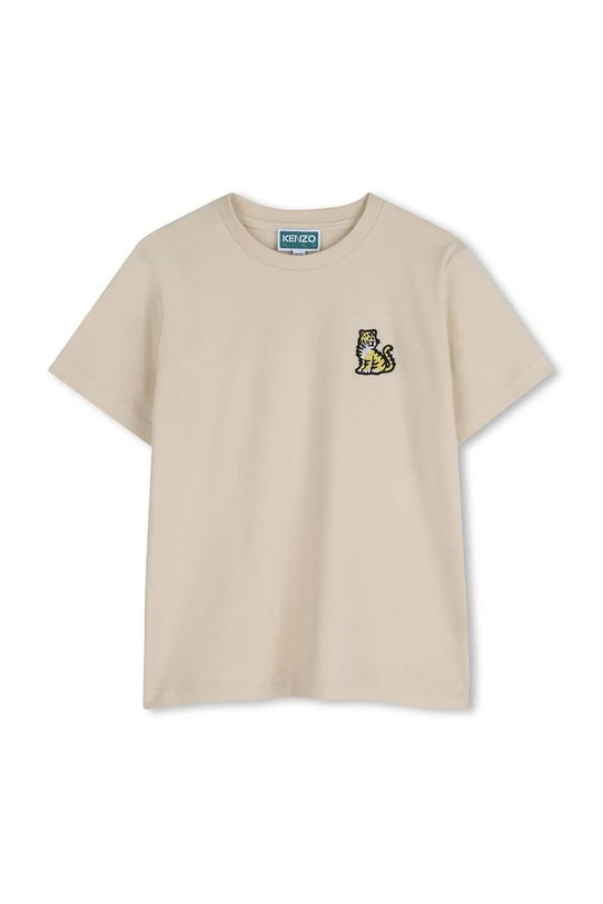 Dječja pamučna majica kratkih rukava Kenzo Kids natpis bež K61700.114.150