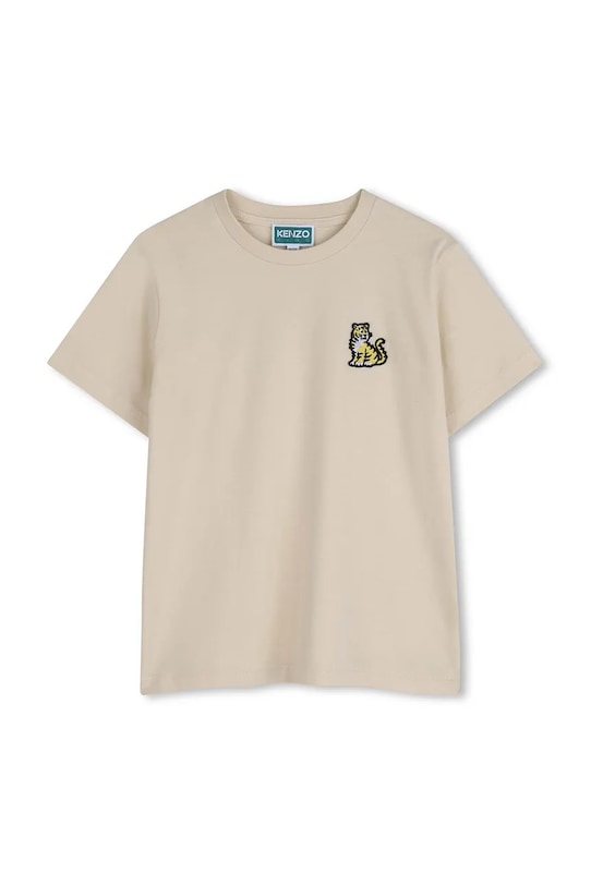 Dječja pamučna majica kratkih rukava Kenzo Kids natpis bež K61700.114.150
