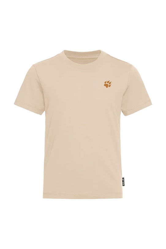 Jack Wolfskin t-shirt dziecięcy bawełniany PAW T K A65937.104.152 beżowy SS26