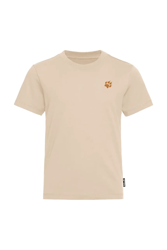 Jack Wolfskin t-shirt dziecięcy bawełniany PAW T K A65937.104.152 beżowy SS26