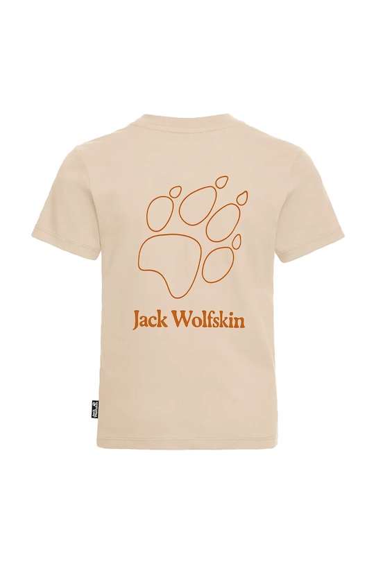 Chłopiec Jack Wolfskin t-shirt dziecięcy bawełniany PAW T K A65937.104.152 beżowy