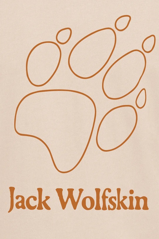 Jack Wolfskin t-shirt dziecięcy bawełniany PAW T K A65937.104.152 beżowy