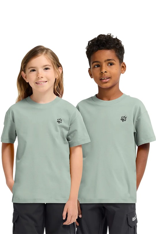 Jack Wolfskin t-shirt dziecięcy bawełniany PRINT T K zielony A65938.164