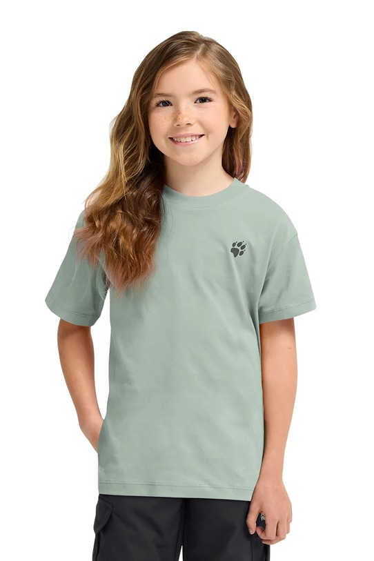 Jack Wolfskin t-shirt dziecięcy bawełniany PRINT T K A65938.164 zielony