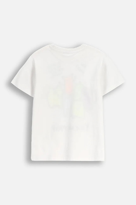 Otroška bombažna kratka majica Coccodrillo WC6143211VBA bela SS26