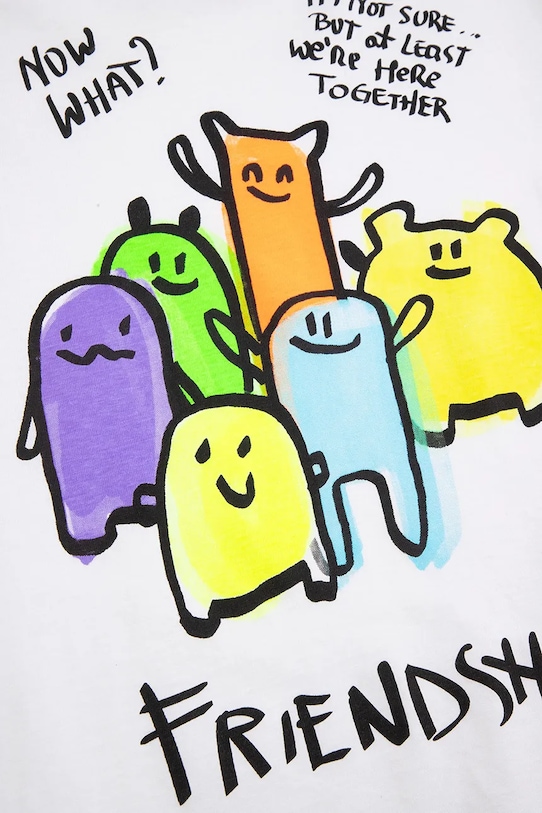 Otroška bombažna kratka majica Coccodrillo bela WC6143211VBA