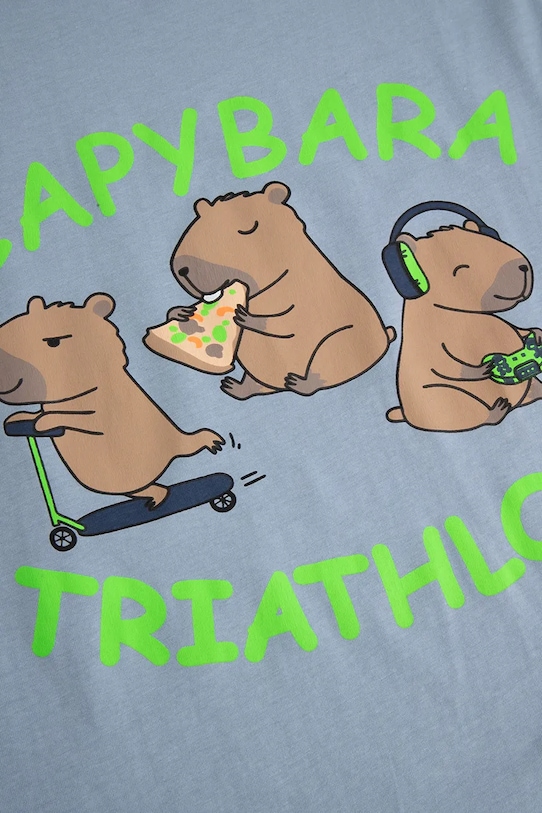 Detské bavlnené tričko Coccodrillo modrá WC6143212VBA