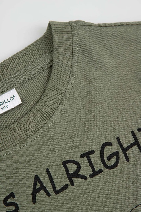 Момче Детска памучна тениска Coccodrillo WC6143214VBA зелен