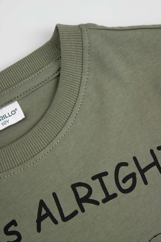 Момче Детска памучна тениска Coccodrillo WC6143214VBA зелен