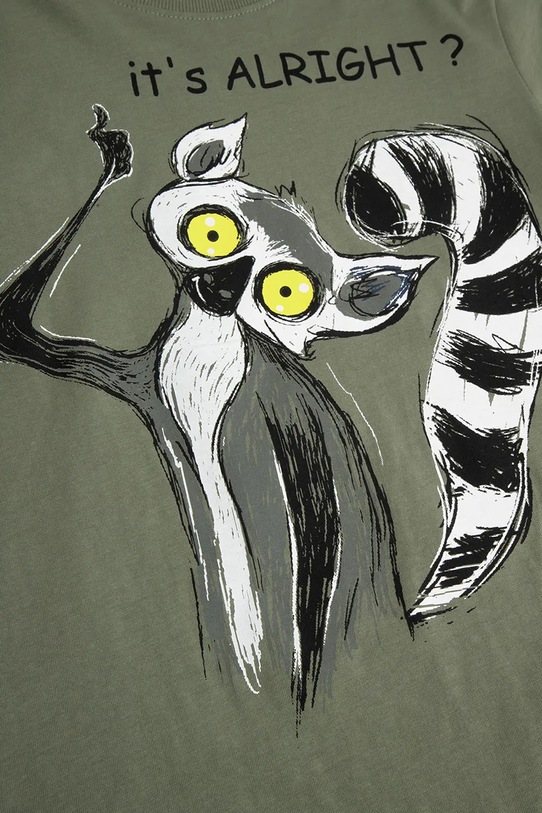 Детска памучна тениска Coccodrillo зелен WC6143214VBA