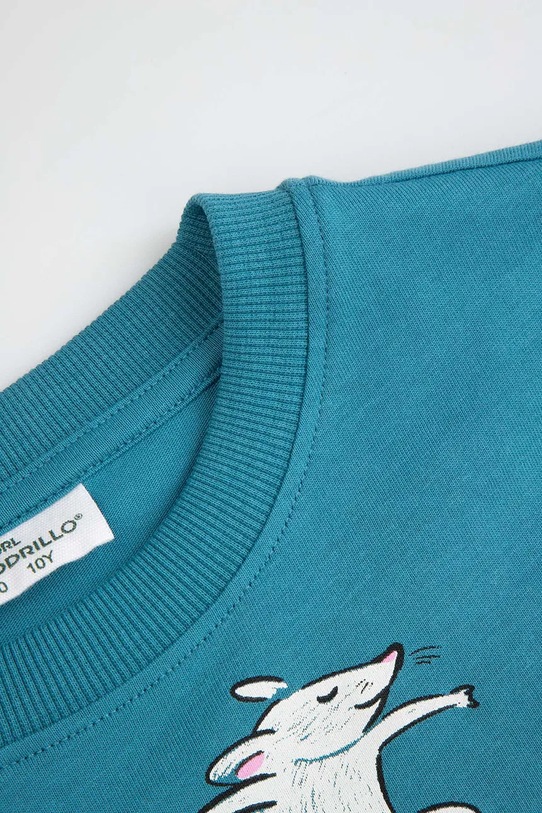 Момче Детска памучна тениска Coccodrillo WC6143215VBA тюркоазен