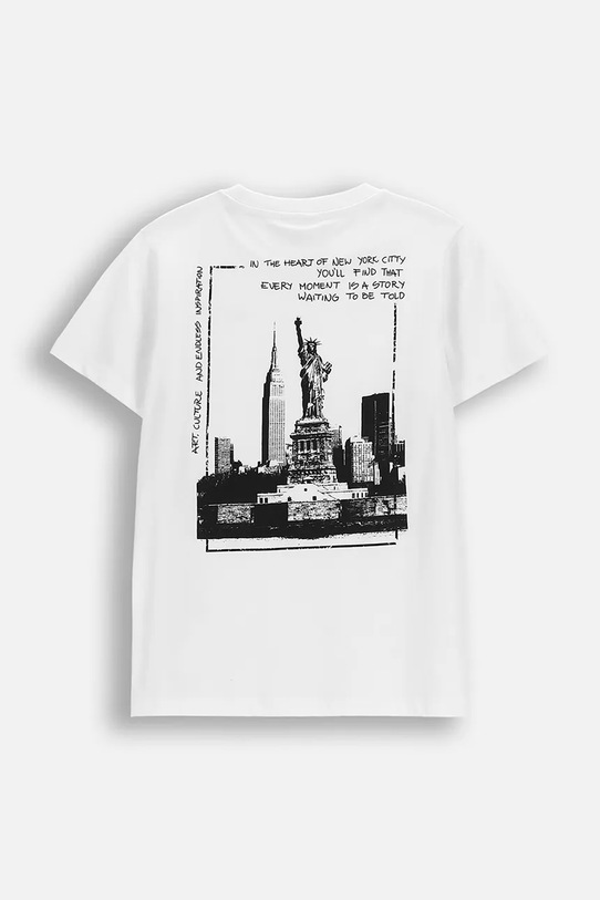 Детска памучна тениска Coccodrillo WC6143221VBA бял SS26