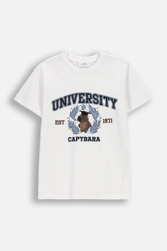 Детска памучна тениска Coccodrillo памук бял WC6143227VBA