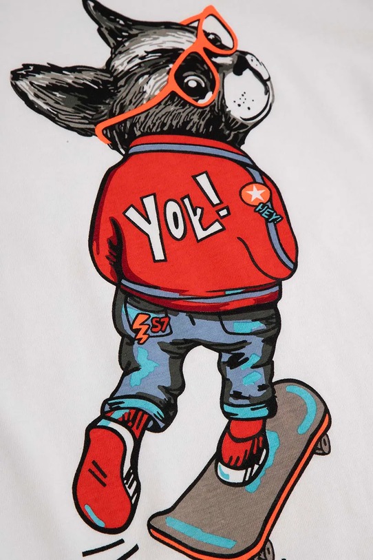 Детска памучна тениска Coccodrillo бял WC6143233VBA