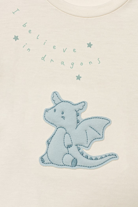 Chłopiec United Colors of Benetton t-shirt dziecięcy bawełniany 3I1XA106Y.W.Stagionale beżowy